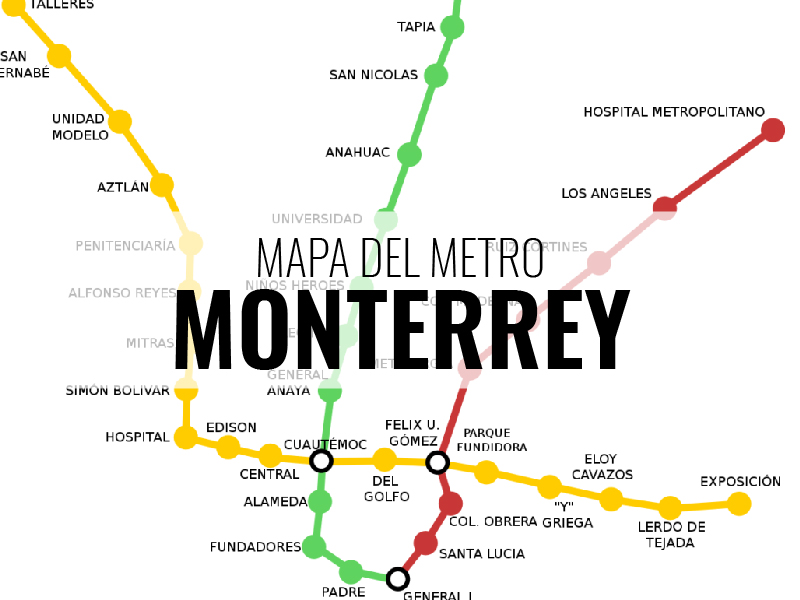 Mapa Del Metro De Monterrey Nuevo Leon Mapas Del Metro 5875