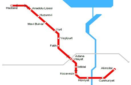 mapa del metro de adana